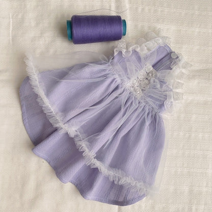 Lace purple gauze skirt